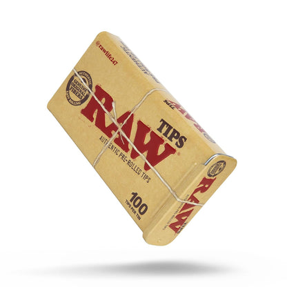 RAW - Puntas preenrolladas + almacenamiento de estaño, unidad única, 100 puntas por lata