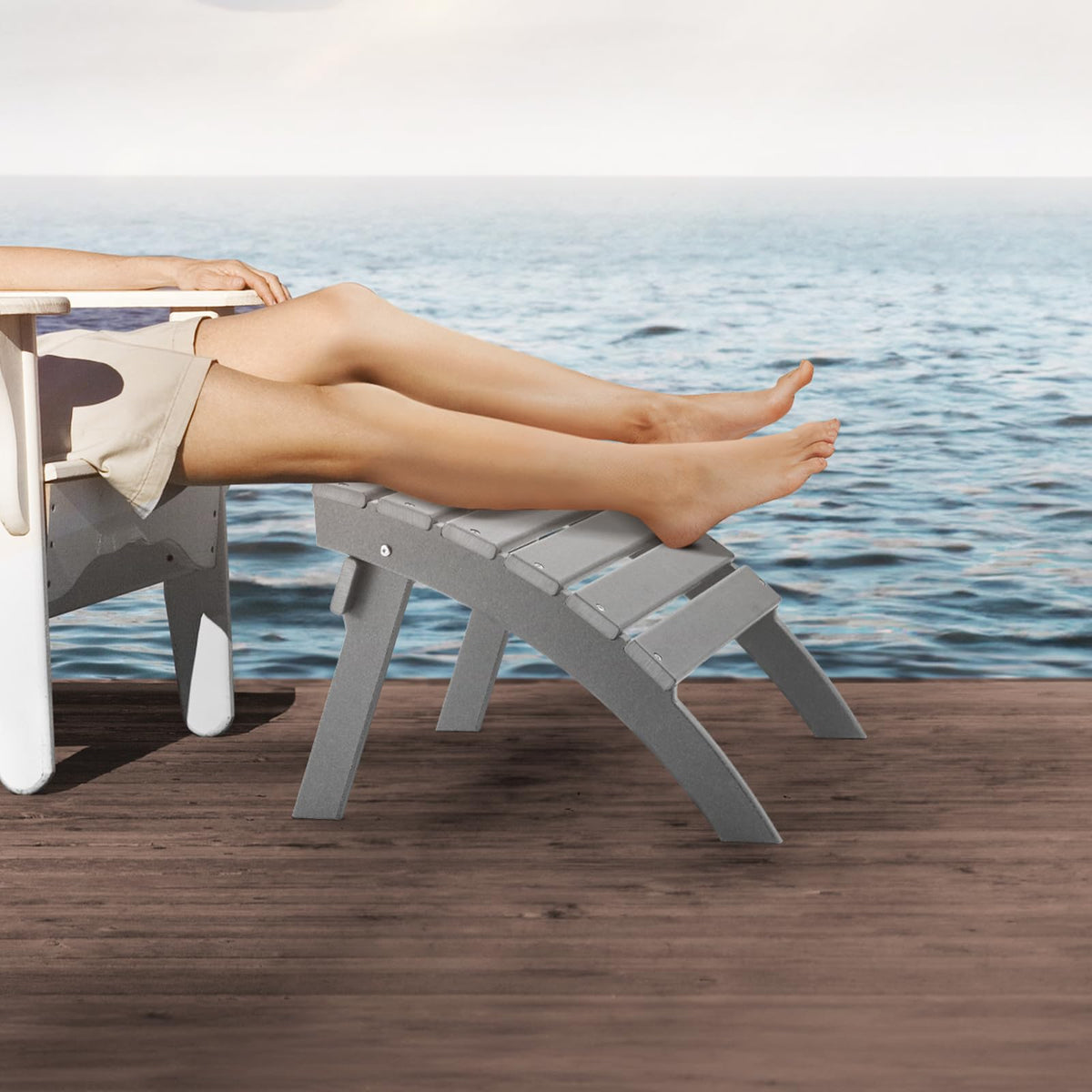 VEVOR - otomana Adirondack Adirondack, 21.5 pulgadas de largo x 18.9 pulgadas de ancho x 14.8 pulgadas de alto, otomana Adirondack plegable, resistente a la intemperie para silla Adirondack,