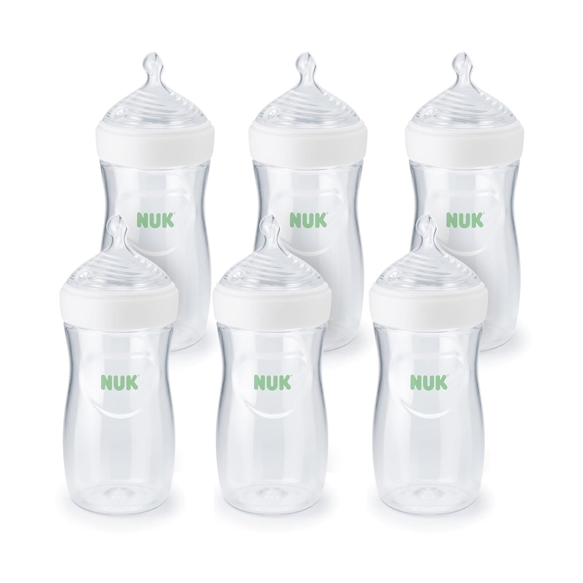 NUK Simply Natural Bottle with SafeTemp, 9 oz, 6 Pack, 1+ Months