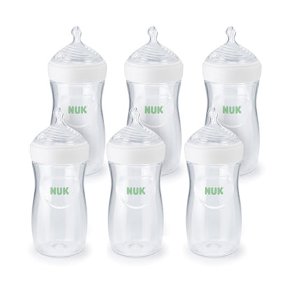 NUK Simply Natural Bottle with SafeTemp, 9 oz, 6 Pack, 1+ Months