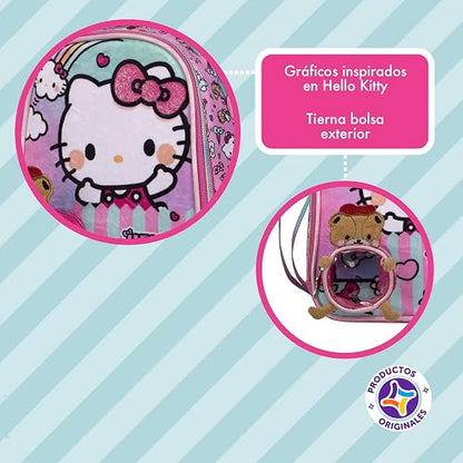 Ruz Lonchera Infantil y Preescolar | Hello Kitty | 100% Poliéster Capacidad 3 Litros | Lonchera con Asa para Niños con Compartimento Principal y Cremallera | Recomendado desde 3 años