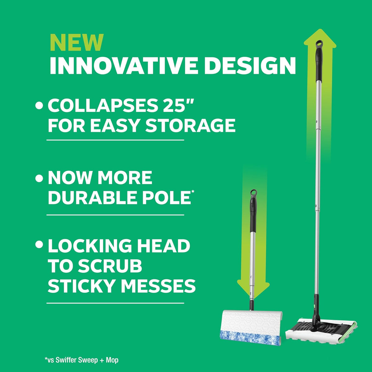 Swiffer Sweep and Mop Deluxe, 2 en 1 Kit de Limpieza y Barrido de Suelo, 1 Dispositivo, 5 recambios de Barrido, 12 recambios de trapeador