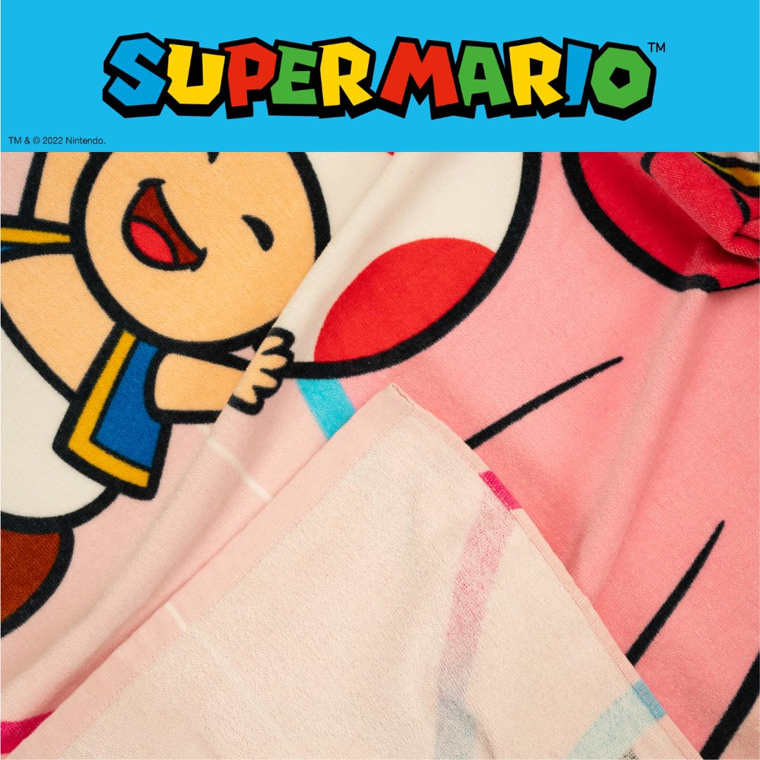 Franco Super Mario Girl Princess Peach Kids Toalla de baño, Piscina y Playa de algodón súper Suave, 58 x 28 Pulgadas, (Producto con Licencia Oficial)
