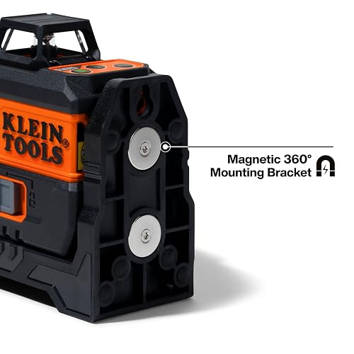 Klein Tools 93CPLG Nivel láser compacto autonivelante, línea cruzada verde brillante, planos láser de 360 grados, recargable, montaje magnético