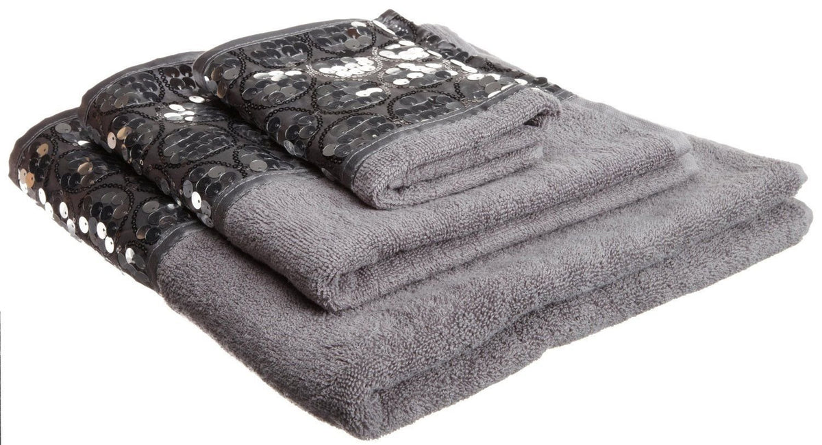 Popular Bath Bath Towels, Sinatra Collection, 3-Piece Set, Silver
