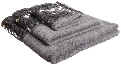 Popular Bath Bath Towels, Sinatra Collection, 3-Piece Set, Silver
