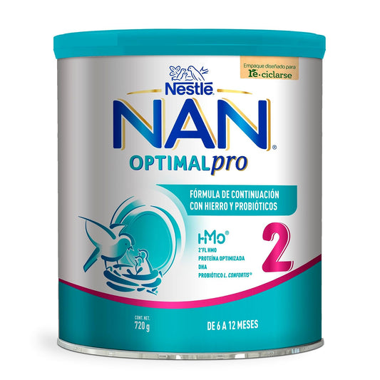 NAN 2 Optimal Pro Fórmula de Continuación Con Hierro 6-12 Meses, Lata 720 g