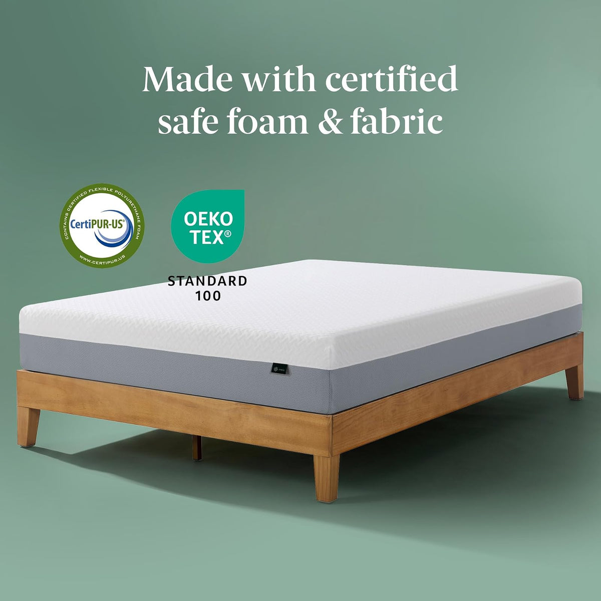 ZINUS - Colchón de Espuma viscoelástica Esencial de té Verde de 8 Pulgadas, Cama en una Caja, colchón asequible, Certificado CertiPUR-US,