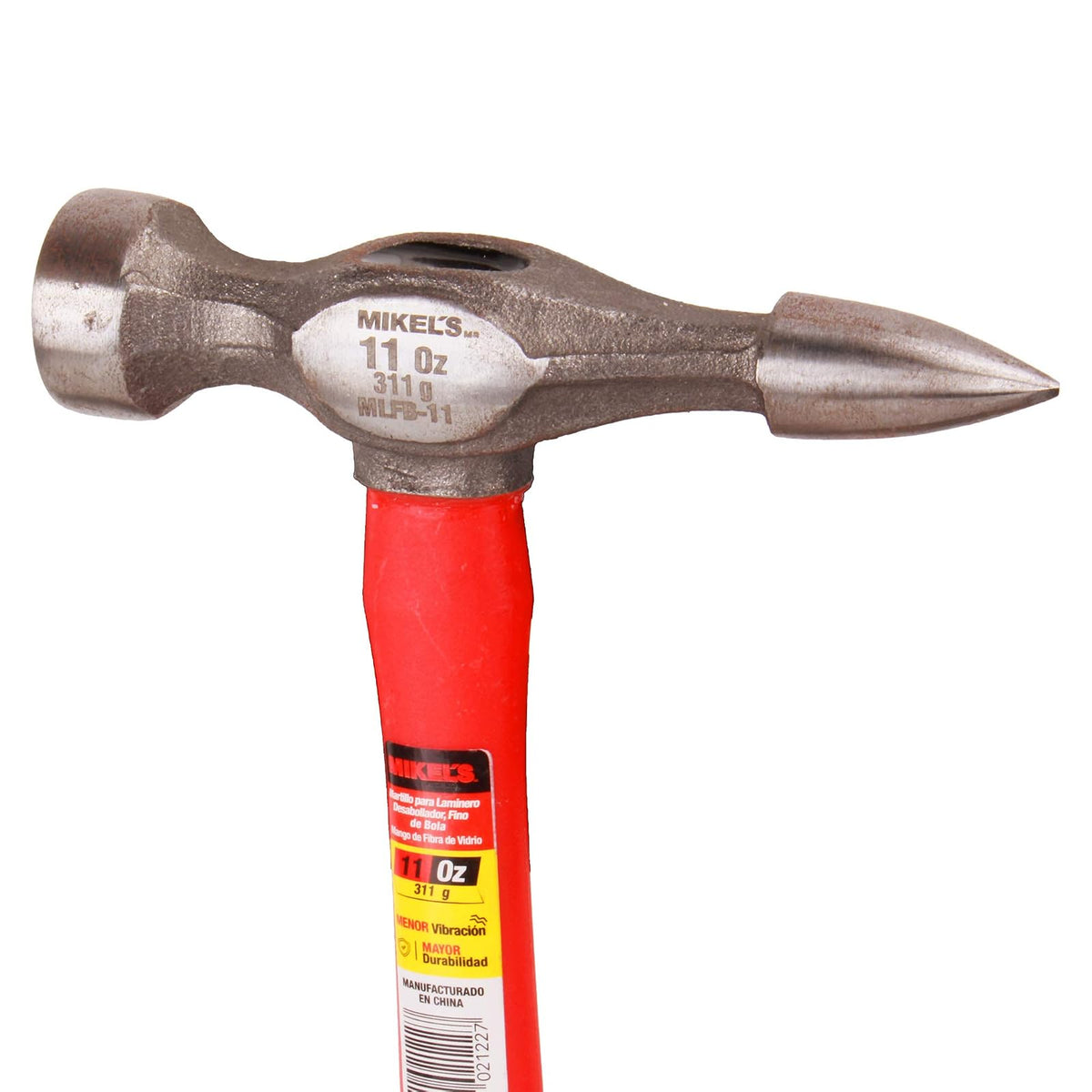 Mikel's MLFB-11 Martillo para Laminero Desabollador Fino de Bola, Mango de Fibra de Vidrio, 11 Oz