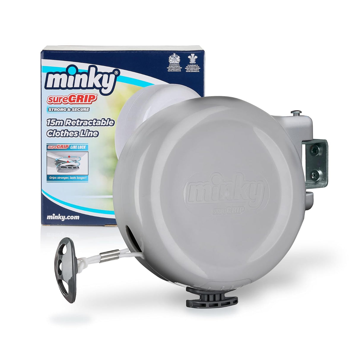 Minky Homecare - Tendedero retráctil para exteriores, 49 pies, gris