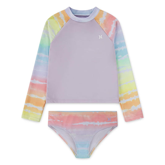 Hurley Traje de baño de Manga Larga Traje de baño de Dos Piezas para Niñas