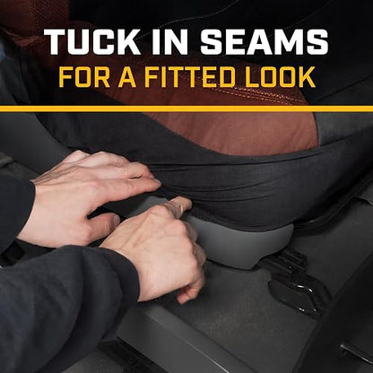 Caterpillar - Fundas de asiento de automóvil Cat® MeshFlex para automóviles, camiones y SUV (juego de 2), fundas de asiento de automóvil negras para asientos delanteros,