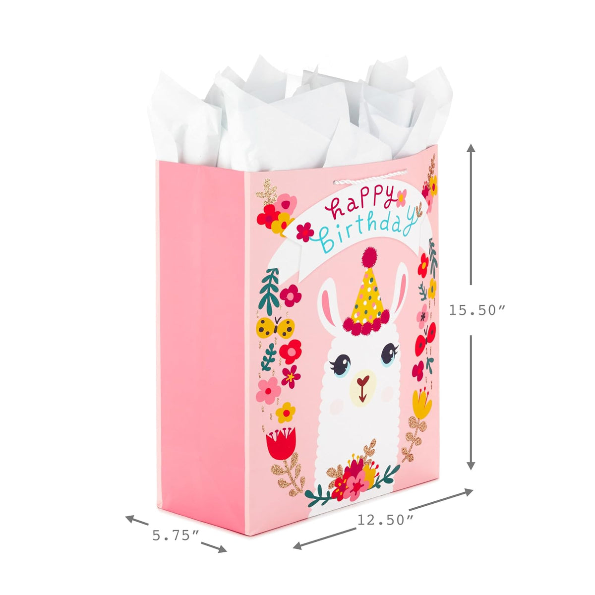 Hallmark - Bolsa de regalo para cumpleaños (tamaño extragrande), XL Llama, X-large, 1