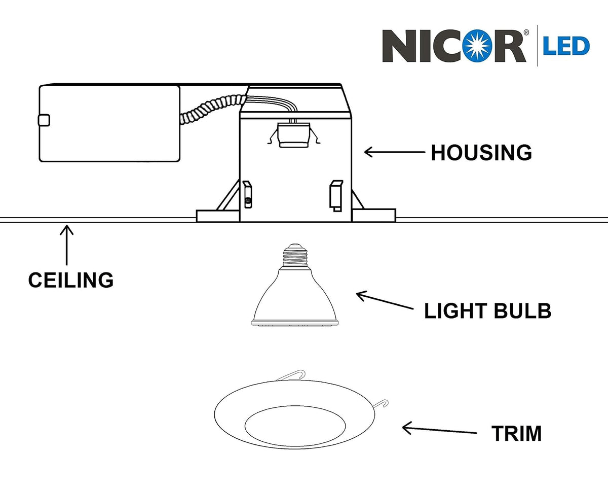 NICOR Lighting 17575 - Embellecedores empotrables, color blanco, 6 pulgadas
