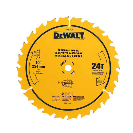 DEWALT Hoja de sierra de uso general 24T de 25,4 cm (DWA11024)