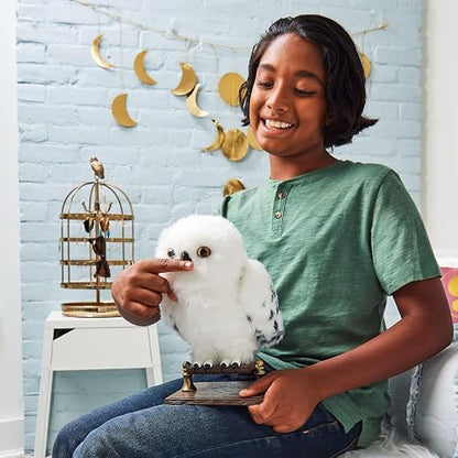 Wizarding World, Lechuza de Harry Potter Hedwig Interactiva con más de 15 Sonidos y Movimientos y sobre de Hogwarts, Juguetes para niños a Partir de 5 años