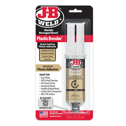 J-B Weld 50133 plástico Bonder calcomanía Estructural jeringa - se seca bronceado - 25 ml