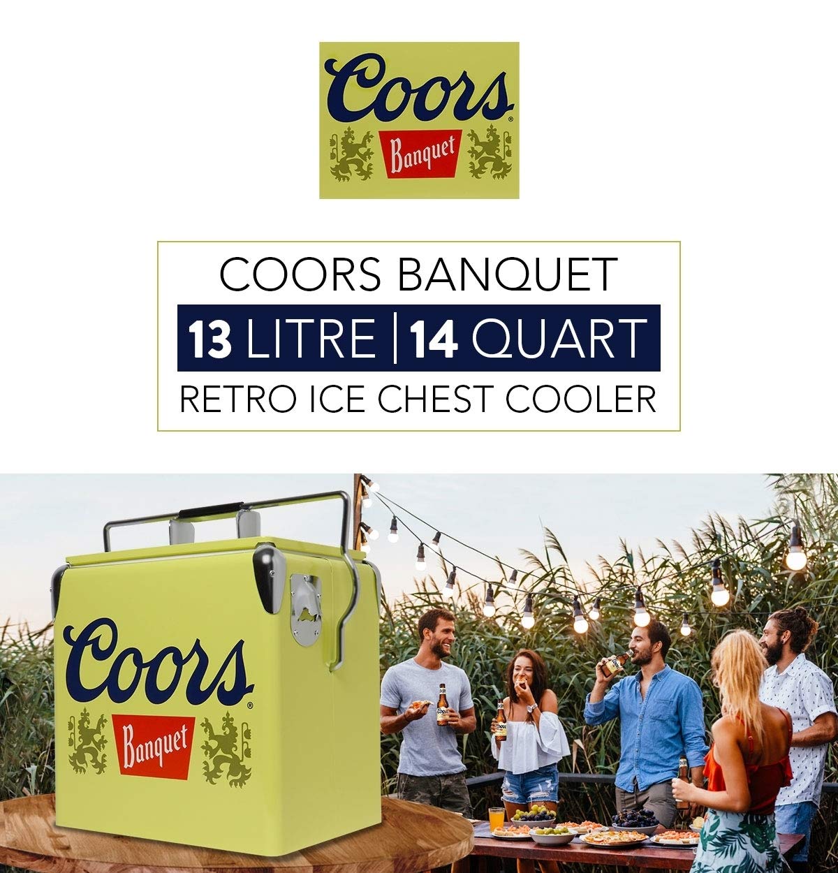 Enfriador retro para banquetes con abrebotellas de 13 L /14 cuartos de galón estilo clásico