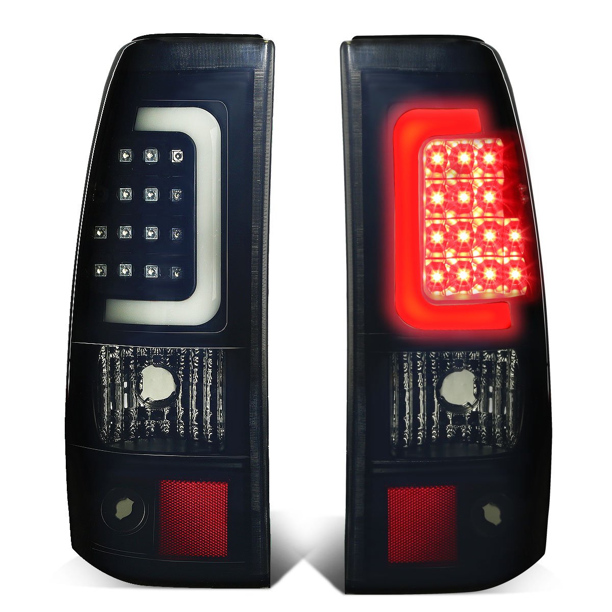 DNA Motoring TL-CSIL03-LED-3D-BK-SM Luz Trasera LED 3D para Silverado 2003-2006 y Sierra 2007, Negro/Ahumado