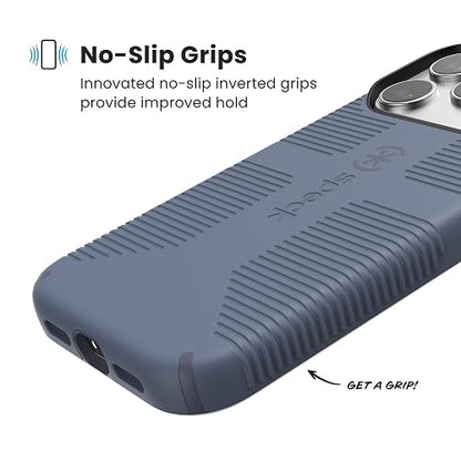 Speck CANDYSHELL Grip +MS Funda para iPhone 17 Pro MAX, Color Azul Misterioso, Tela Vaquera descolorada, Agarre Protector Delgado, protección contra caídas, Compatible con MagSafe