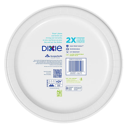 Dixie Paper Plates, 10 1/16 inch, Dinner Size Printed Disposable Plate, 86 count (1 pack of 86 Plates), Packaging and Design May Vary