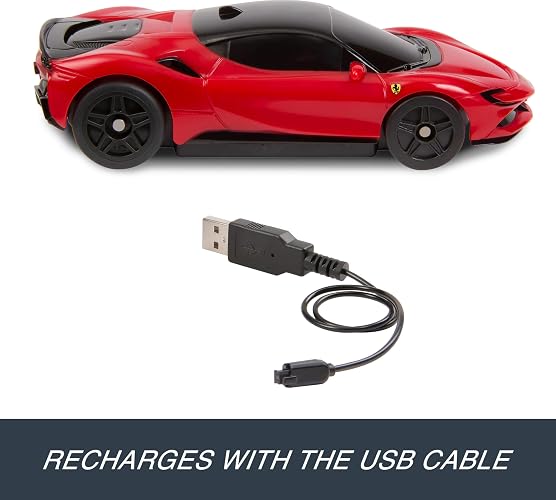 Hot Wheels RC Ferrari SF90 Stradale Assetto Fiorano a Escala 1:64, Automóvil a Control Remoto para Niños de 5 Años en Adelante