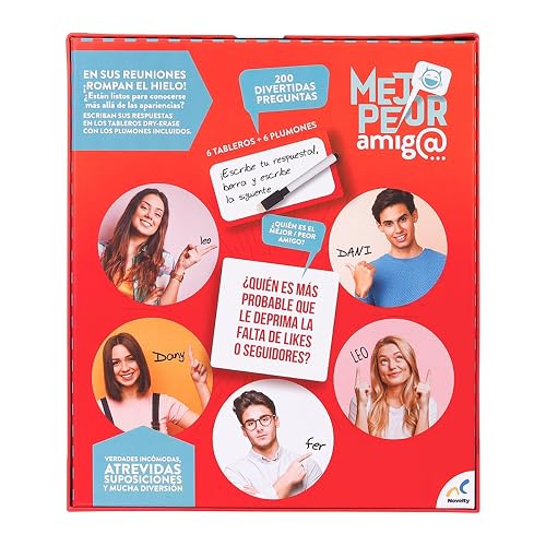 Novelty Corp Juego de Mesa para Fiesta, Mejor - Peor Amigo, Juegos Clásicos y Tradicionales