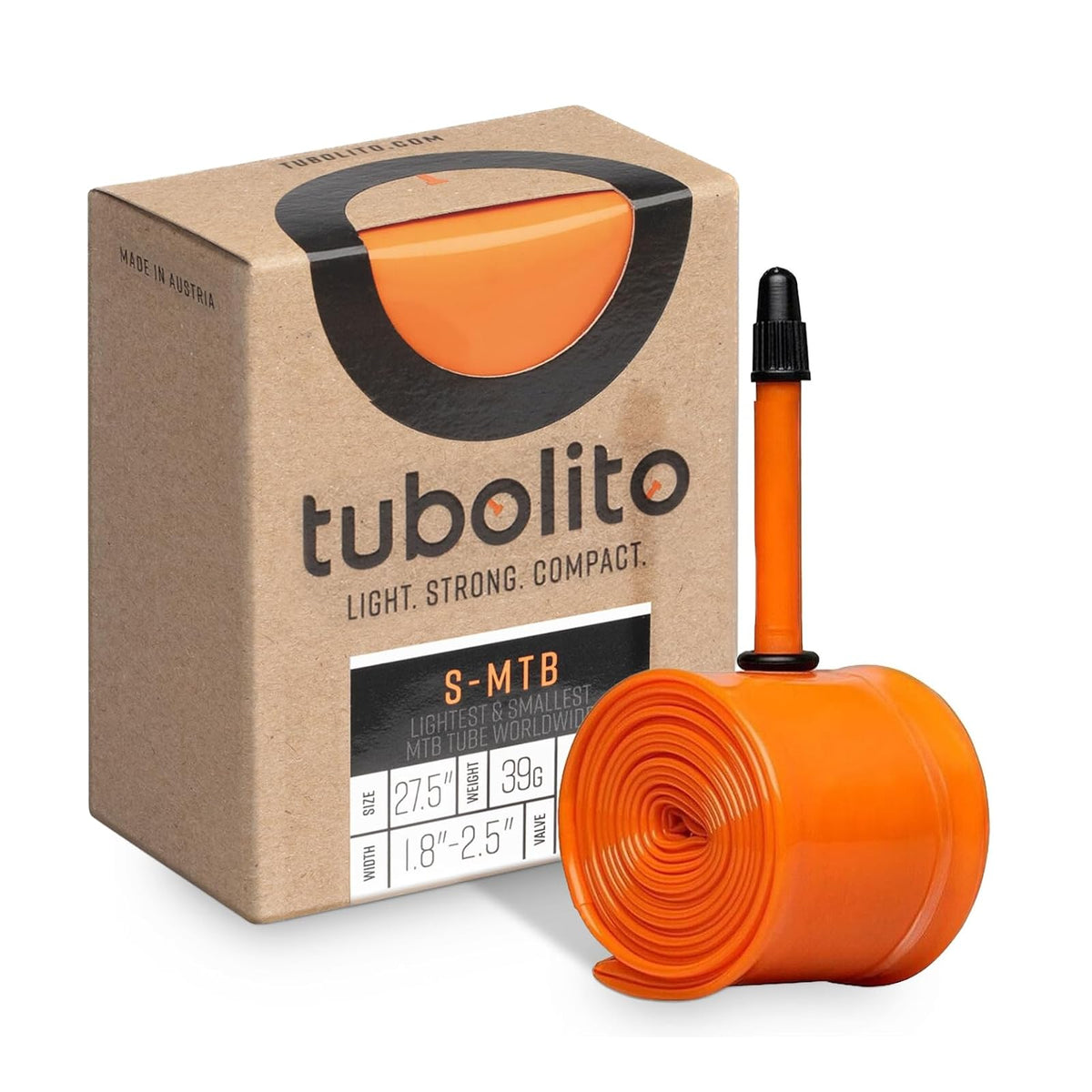 Tubolito - Tubo interior de bicicleta MTB S-Tubo ultraligero | Tubo de bicicleta de montaña más ligero | Repuesto perfecto para el sistema sin cámara |27.5" y 29", para neumáticos estándar de 1.8" a 2.5"