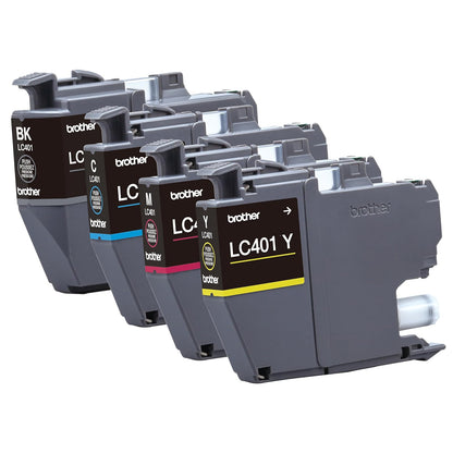 Brother LC4014PKS - Paquete de 4 Cartuchos de Tinta Originales de Rendimiento Estándar, Incluye Negro, Cian, Magenta y Amarillo, Compatibles con MFC-J1010DW, MFC-J1012DW y MFC-J1170DW