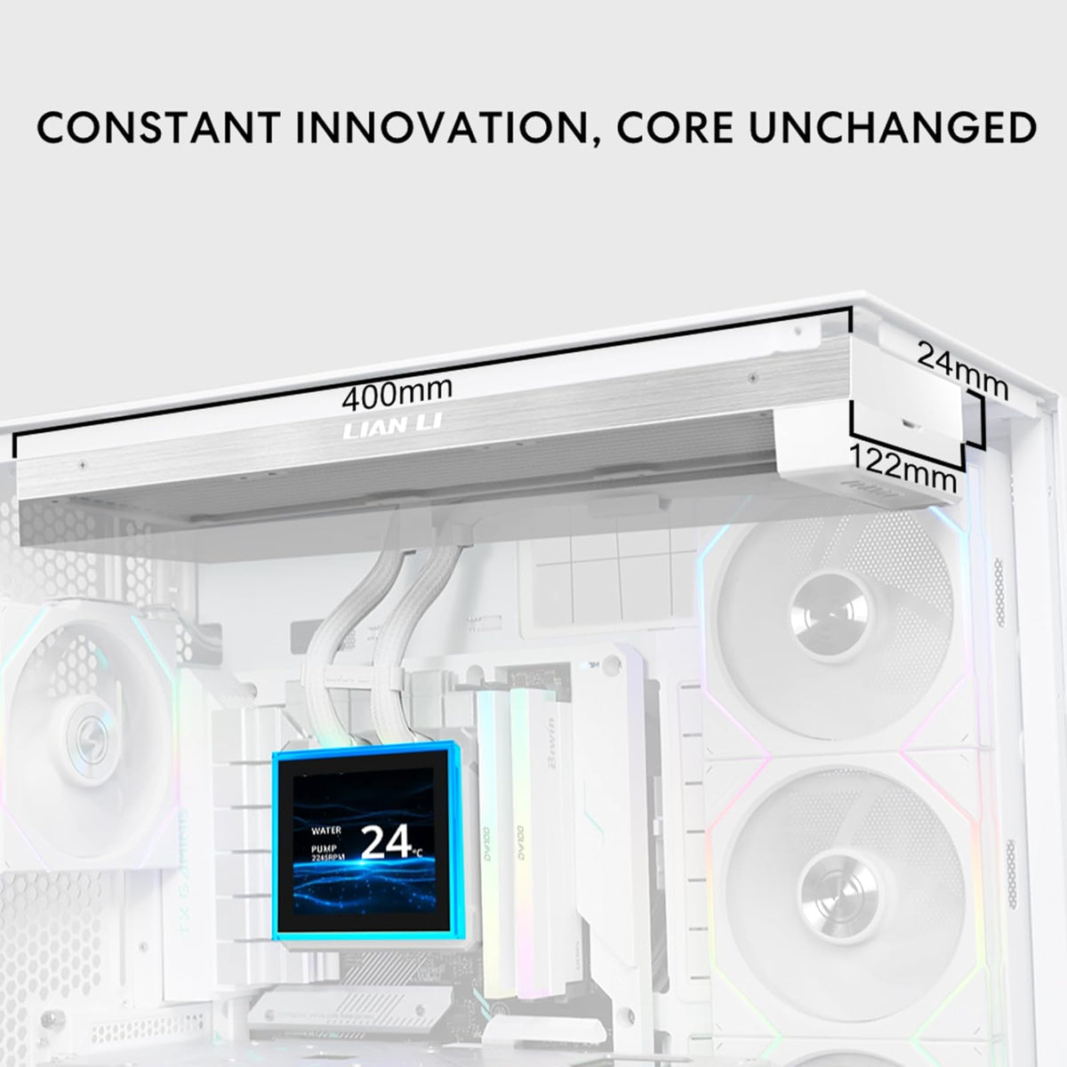 Lian Li Hydroshift II 360 CL ARGB - Enfriador de CPU líquido - 360 mm AIO - visualización cuadrada IPS LCD de 3.4 pulgadas - Cadena margarita - Bajo ruido - Intel LGA 1851/1700, AMD AM5/AM4-3X CL120