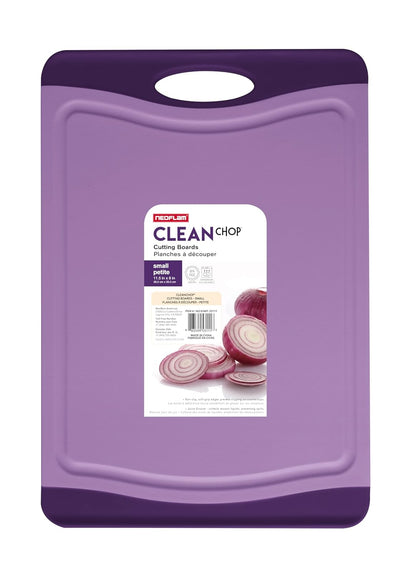 Neoflam Flutto - Tabla de cortar de polietileno, color morado, plástico duradero, resistente a los arañazos, mango grande, esencial para cocina (11.5 x 8 x 0.3 pulgadas)