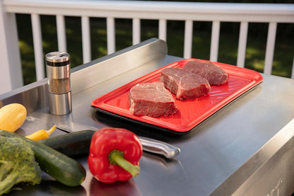 Cuisinart Bandejas Parrilla Set 2 Piezas Roja y Negra | Bandejas de preparación tamaño mediano, sin contaminación cruzada, apto para lavaplatos, hechas de melamina, fácil limpieza
