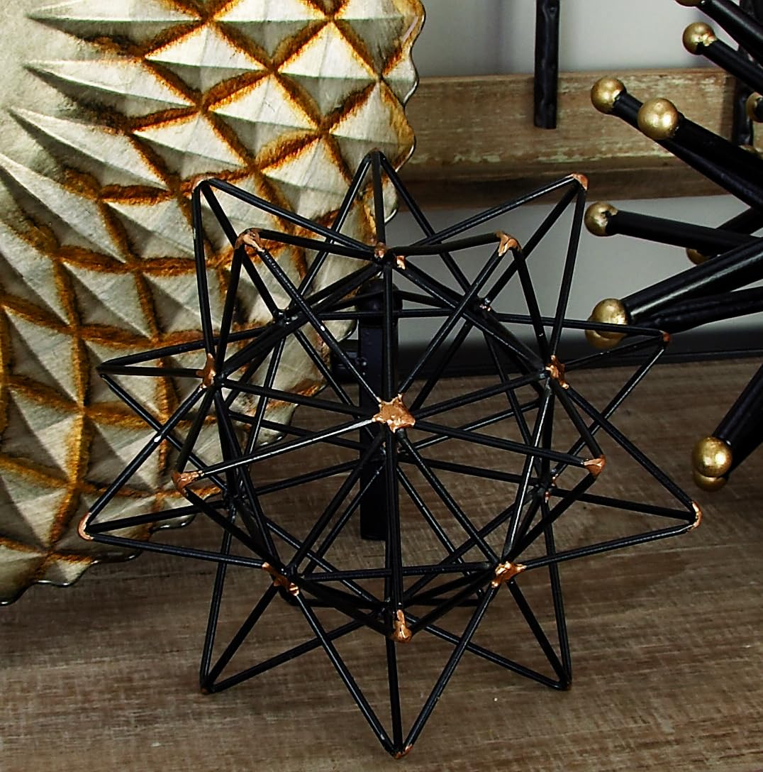Deco 79 95243 - Decoración de estrellas de alambre de metal, 17.8 cm ancho x 17.8 cm de alto