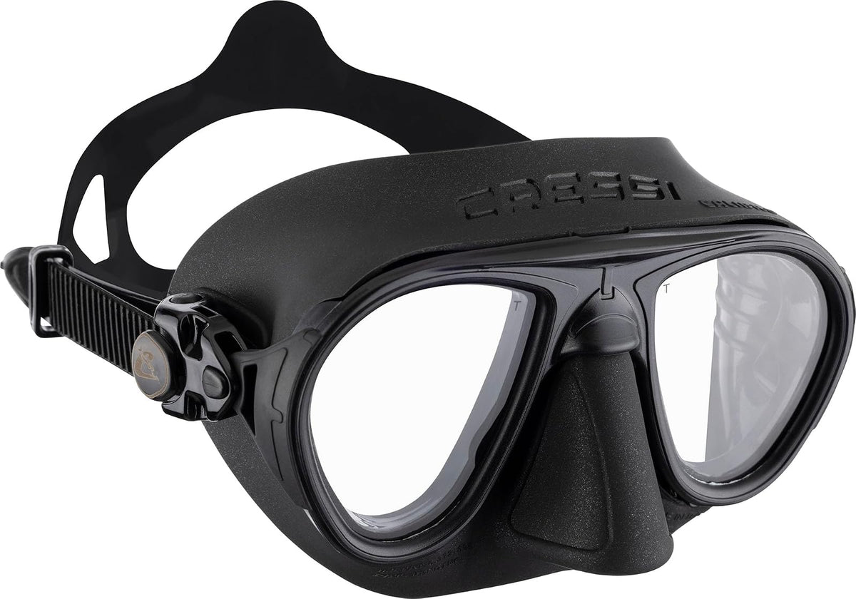 Cressi - Máscara de Buceo para Adultos, Tope de Niebla, bajo Volumen, Vista Amplia, Calibre: Fabricada en Italia - Negro -