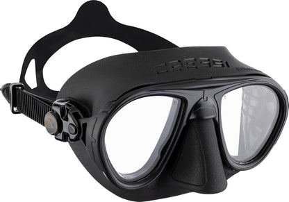Cressi - Máscara de Buceo para Adultos, Tope de Niebla, bajo Volumen, Vista Amplia, Calibre: Fabricada en Italia - Negro -