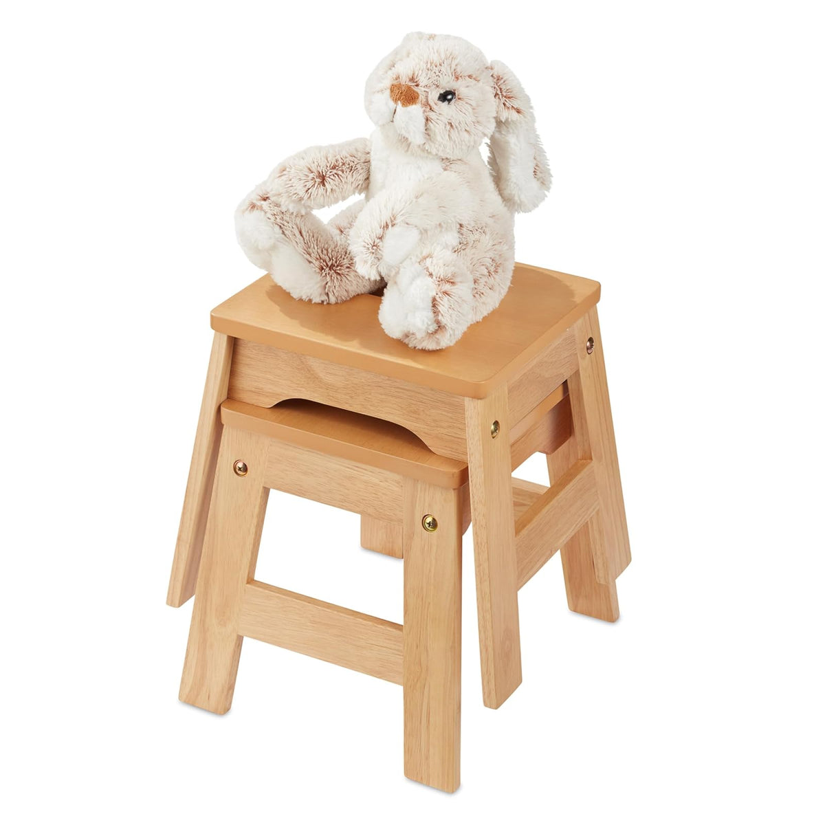 Melissa & Doug Taburetes de Madera - Juego de 2 (Naturales)