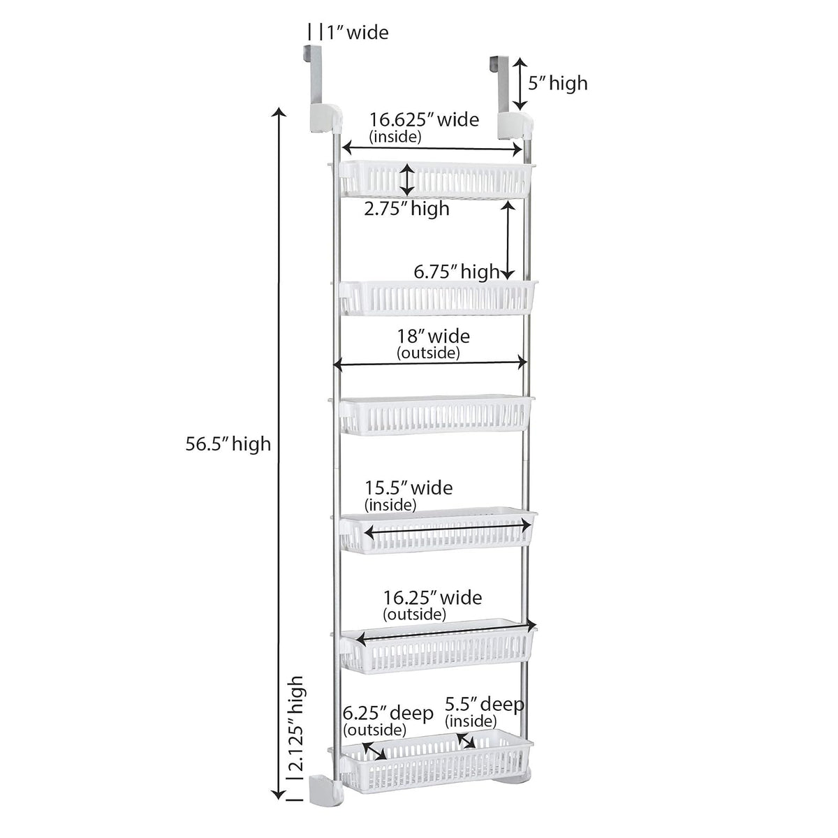 Household Essentials - Cesta organizadora de 6 Niveles en Blanco
