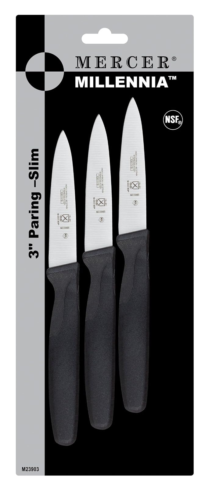 Mercer Culinary Millennia Cuchillos y Utensilios Profesionales - 3-Inch (Pack of 3) - Black