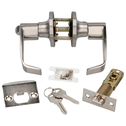 Lock 22MA Lock Manija tubular rect func recámara acabado níquel satina, color, pack of/paquete de 1