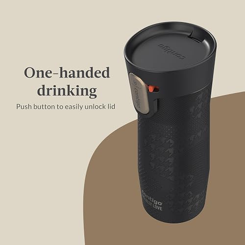 Contigo x Ally Love - Termo de acero inoxidable con aislamiento al vacío, tecnología Autoseal, a prueba de derrames, mantiene el frío 24 h y el calor 11 h, sin BPA, 473 ml, West Loop 3.0, Licorice
