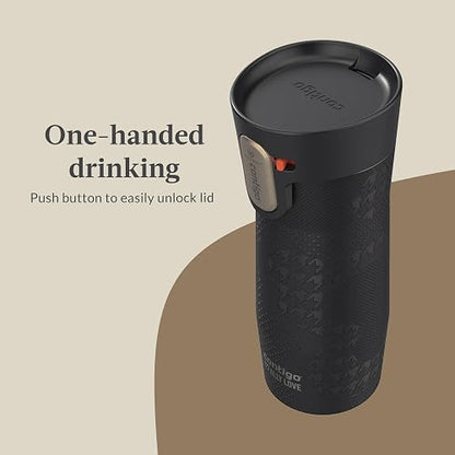 Contigo x Ally Love - Termo de acero inoxidable con aislamiento al vacío, tecnología Autoseal, a prueba de derrames, mantiene el frío 24 h y el calor 11 h, sin BPA, 473 ml, West Loop 3.0, Licorice