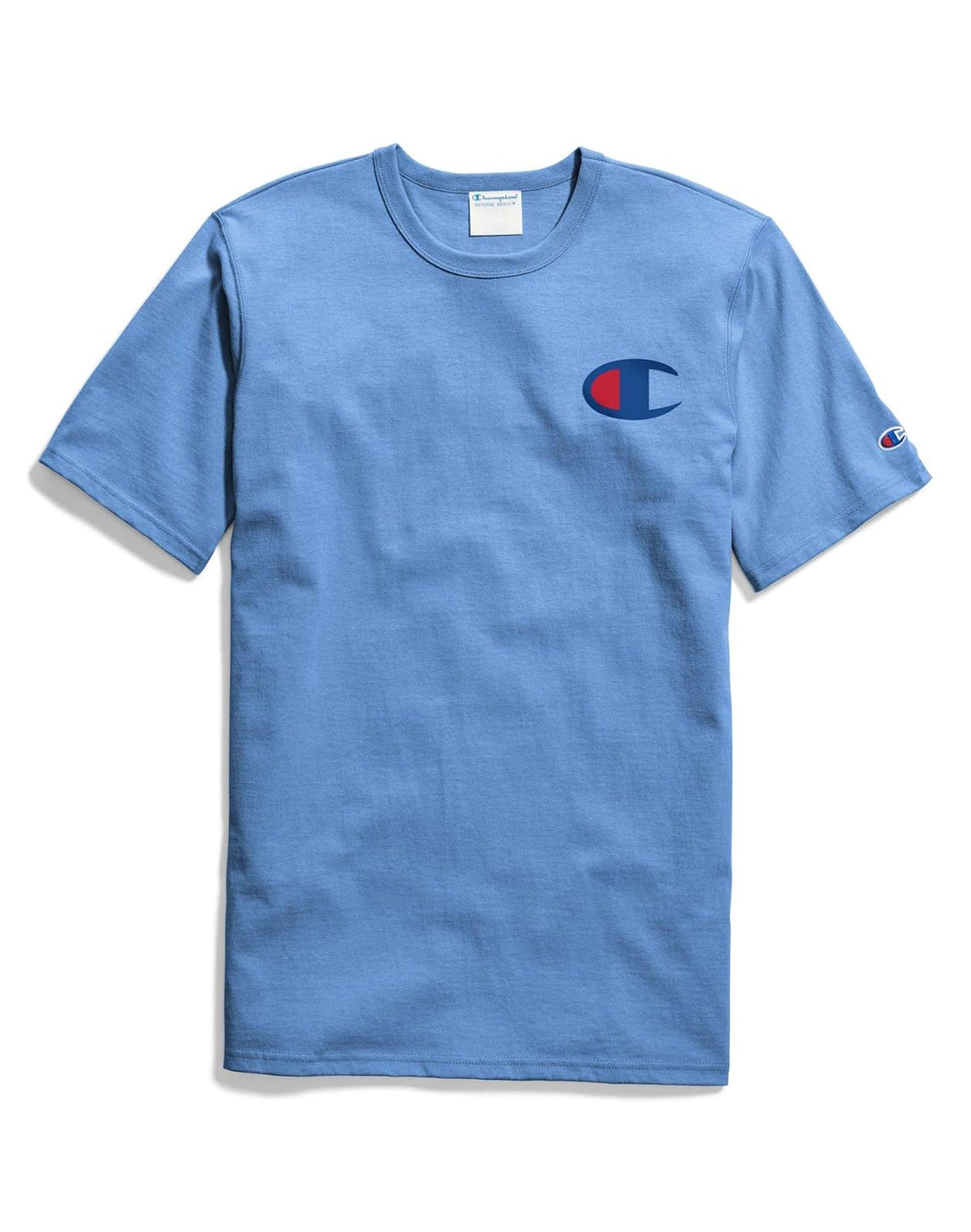 Champion LIFE Playera Cuello Redondo para Hombre - XS - Logo azul suizo - patriótico 'C'