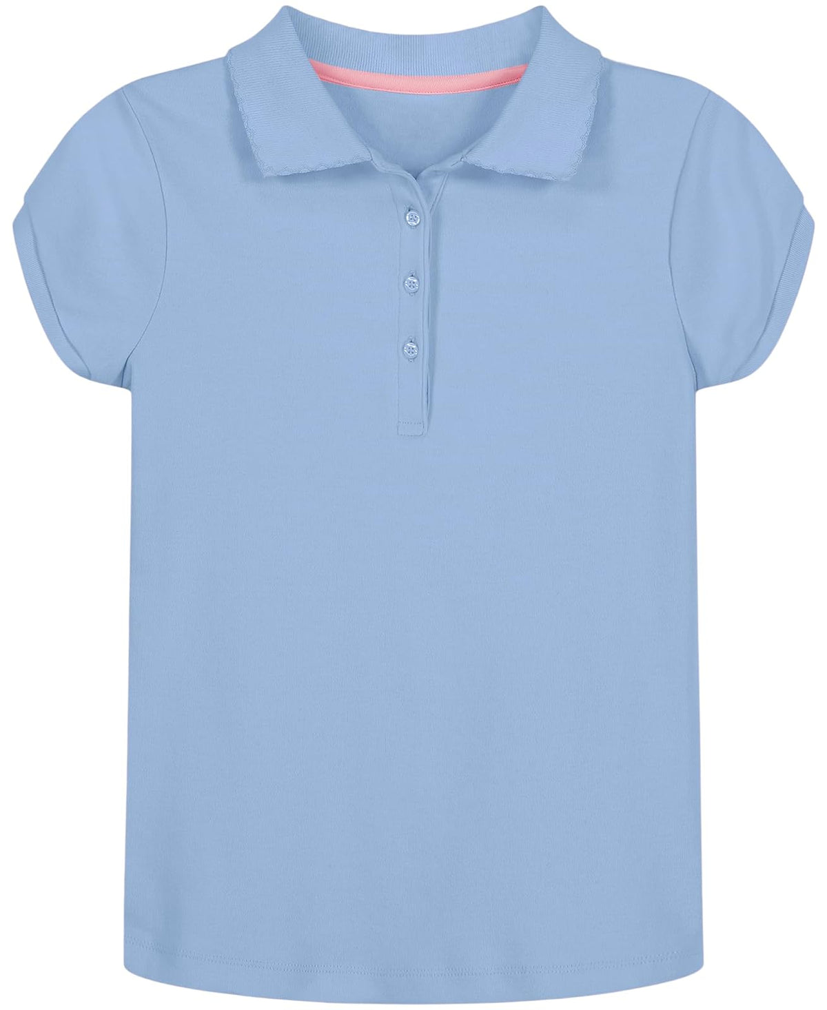 Nautica - Camisa Polo de Manga Corta para niñas, Cierre de Botones, Tela de piqué Suave