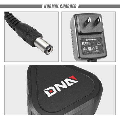 DNA MOTORING TOOLS-00179 - Cargador Normal de batería de Iones de Litio de 12 V con indicador LED, Color Negro