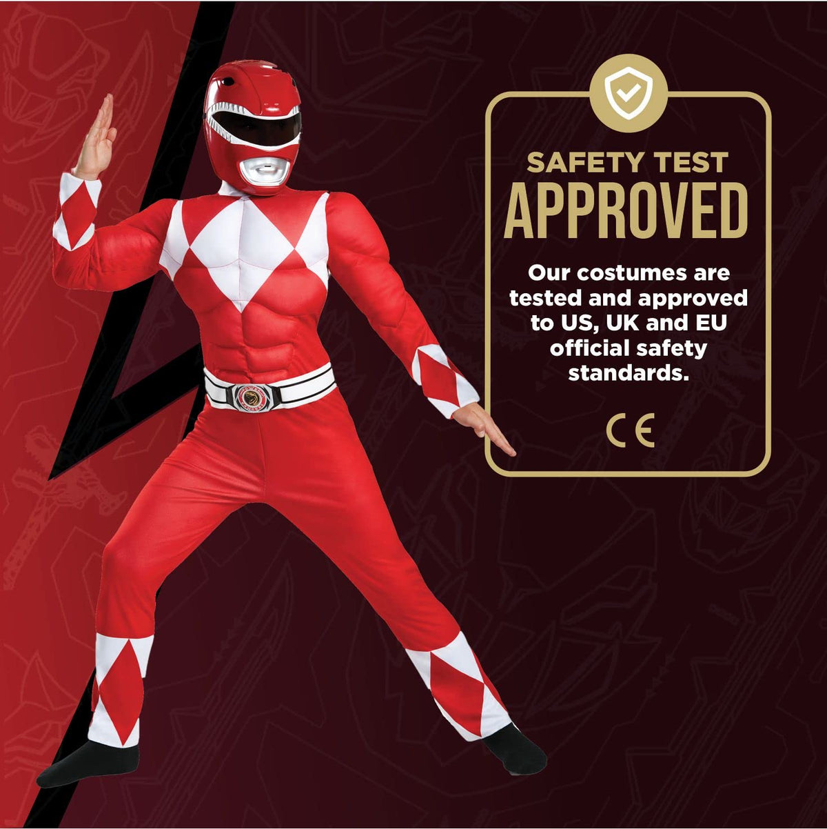 Disguise Red Ranger - Disfraz clásico para niño, rojo, mediano/(7-8)