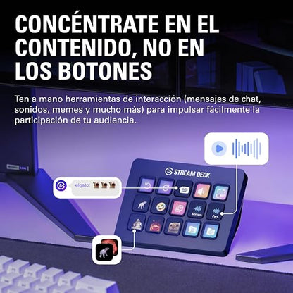 Elgato Stream Deck MK.2, controlador de estudio | Acciones de activación en OBS, Twitch, YouTube y más, comentarios visuales, cientos de complementos, funciona con Mac y PC