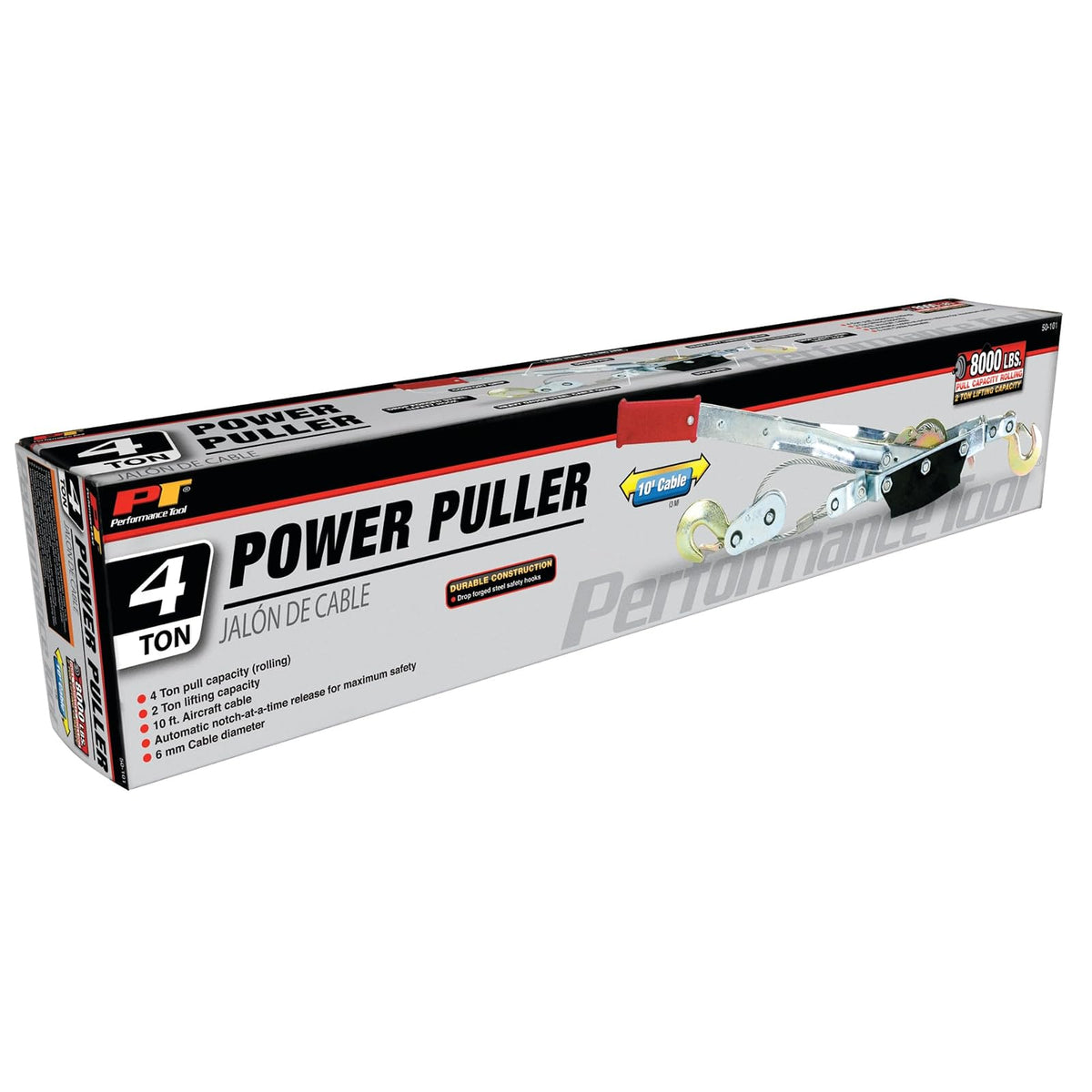 Performance Tool 50-101 Extractor de Potencia, Capacidad de 4 Toneladas, Bronce, 2 Ton - 10' x 6mm