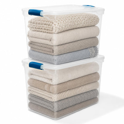 Homz Almacenamiento de plástico, 112 Cuartos - 2 Pack, Multi, (L x W x H) 28.75 x 16.00 x 18.25 Inches, 1, 2 - Almacenamiento