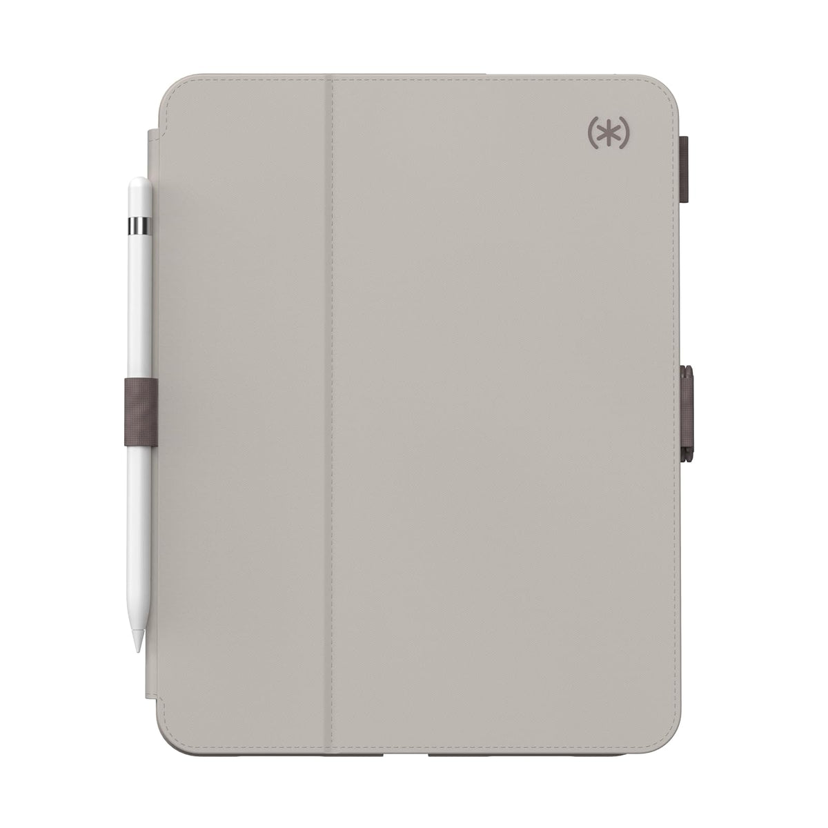 Speck - Funda para iPad Pro de 10.9 Pulgadas de 10.9 Pulgadas, protección contra caídas y cámaras, Soporte Delgado de múltiples rangos, Soporte para lápices Apple - Gris Haya/Canela