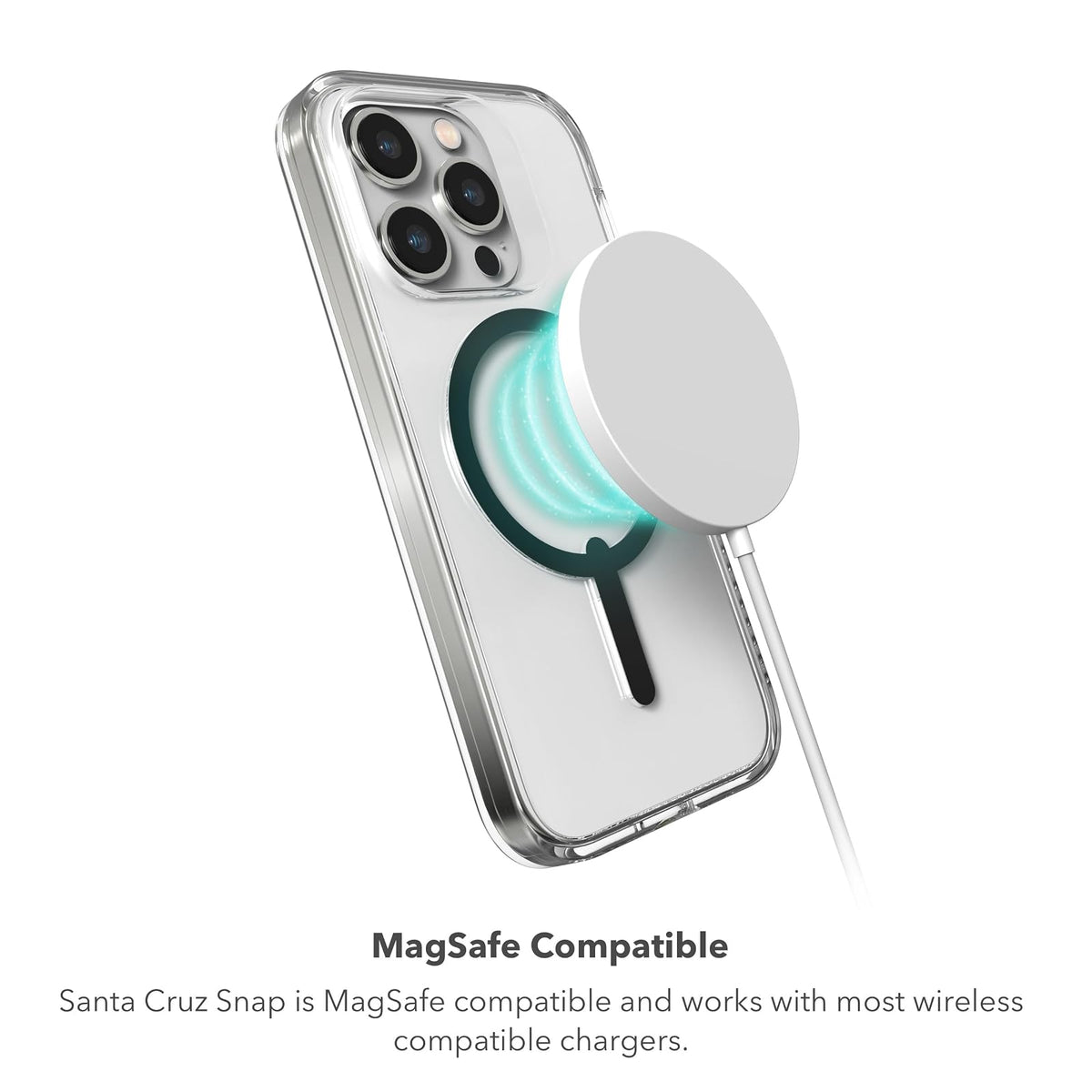 ZAGG Santa Cruz Snap - Funda para iPhone 15 Pro MAX, Funda para teléfono MagSafe, protección contra caídas (4 m), grafeno Duradero, antiamarillamiento y Resistente a los arañazos, Negro